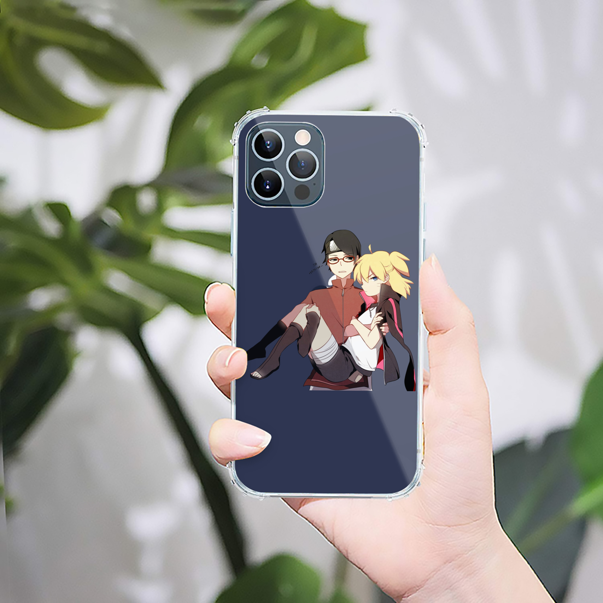 （画像用） NARUTO -ナルト- うちは サラダ Uchiha Sarada 【iPhone 12シリーズ対応】透明スマホケース（クリアソフトケース）